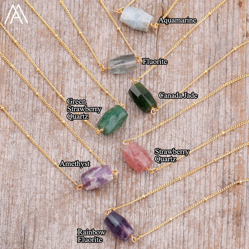 Лечебные кристаллы Nugget ожерелье из бисера для женщин модные простые аметисты