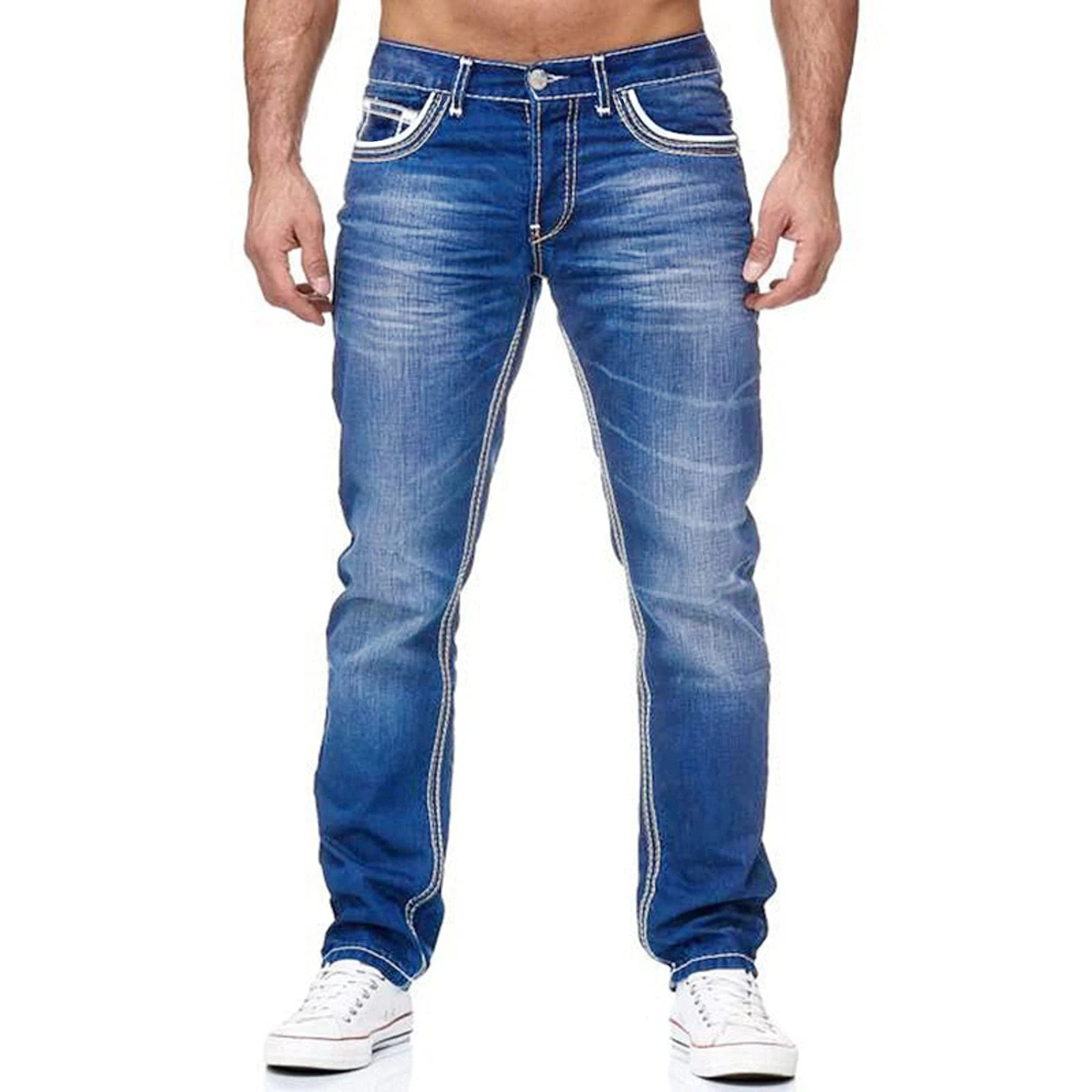 

Jeans Light Casual Straight Quality Streetwear Pants Pockets Denim Men Tousers Autmun Jeans Men High Black Spring Blue