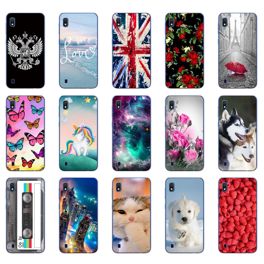 Cases For Samsung A10 Soft touch Silicone phone Back Cover For Samsung Galaxy A10 GalaxyA10 A 10 SM-A105F A105 A105F cartoon cat