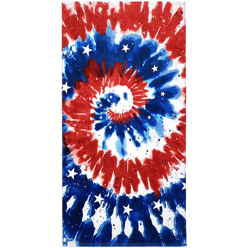 

Tie Dye Rainbow Hippie Colors One Side Printed Quick Drying Towel Sand Free Light Weight