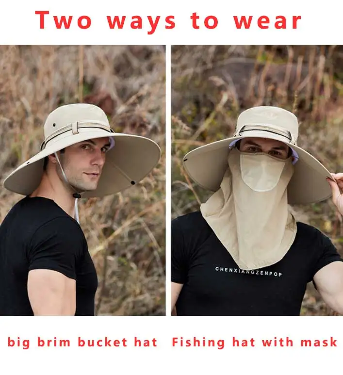 Модная мужская Кепка в сеточку для рыбалки с маской лица Повседневная Панама