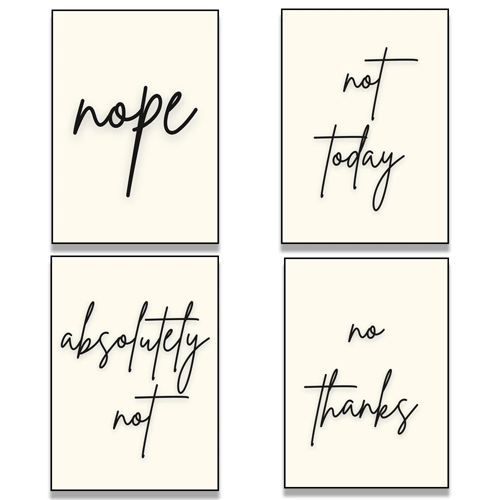Nope - Not Today-абсолютно No-No Thank-настенная печать-Типография-Женская печать-модная