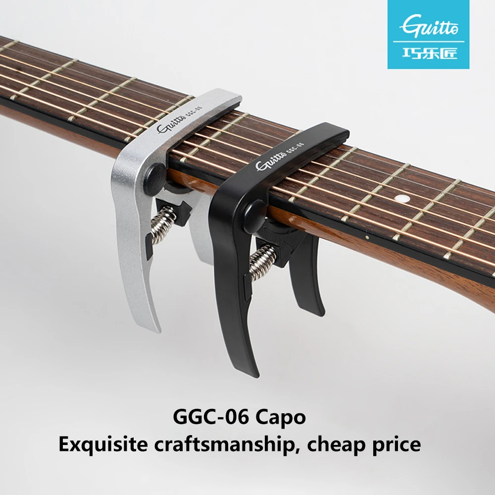 

GUITTO GGC-06 Universal Guitar Capo For Acoustic Classic Electric Guitar Part Accessorie Multifunctional Zinc Alloy Tuning Clamp