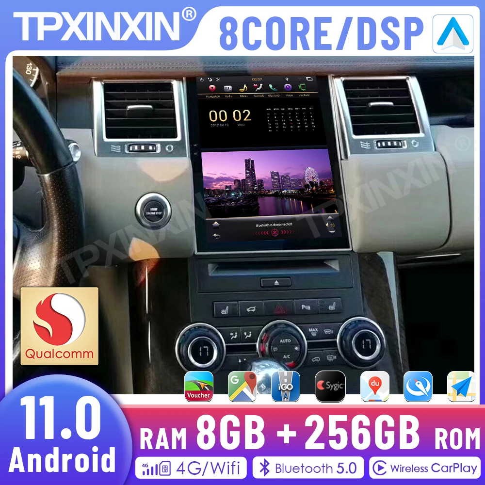 

Автомагнитола 2 Din для Land Rover Range Rover Sport L320 2010-2013, Android 11,0, 8 + 256 ГГц, GPS-навигация, автомобильное стерео головное устройство Carplay