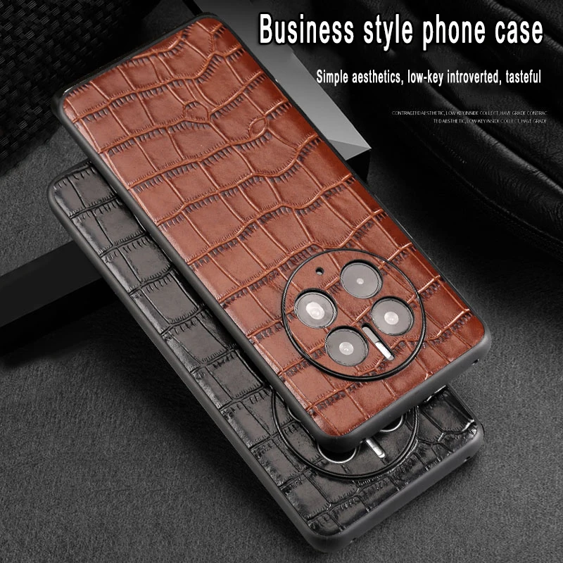Leather Cowhide phone Case For huawei mate 50 40 30 20RS 30 40e All-inclusive lens Phone Case Crocodile skin Back Cover case enlarge