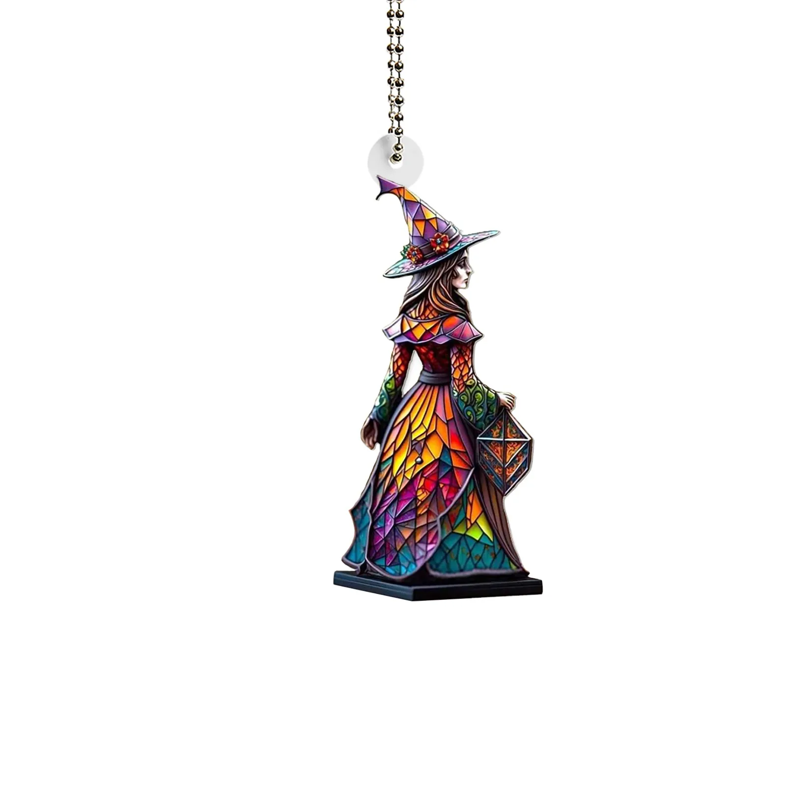

Stained Acrylic Window Panel Witch Glass Painted Pendant Custom Personalize Witch Car Hang Ornament Witch Car Decor Halloween 2D