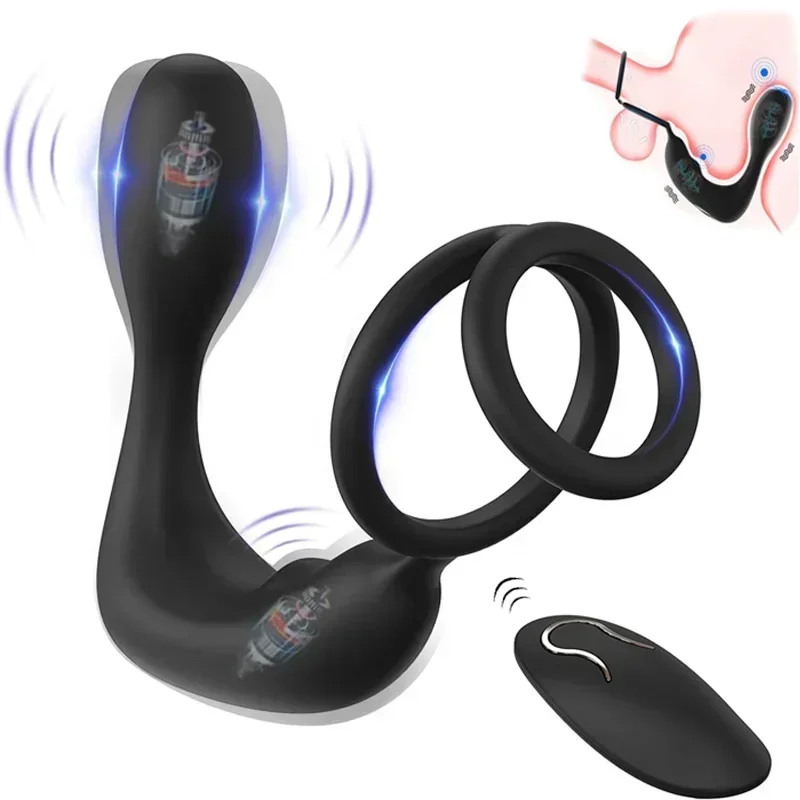 Мужской массажер простаты с кольцом на член | AliExpress