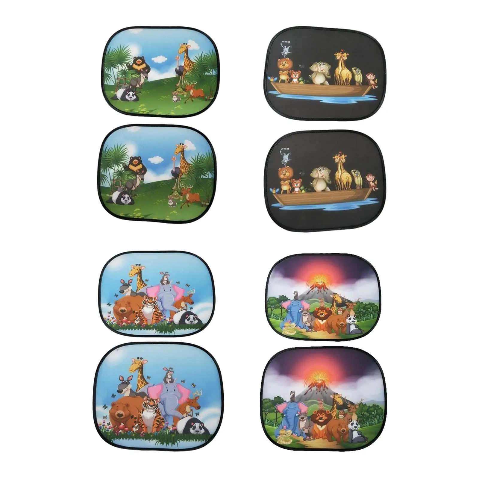 

2 шт., солнцезащитные шторы на окна автомобиля, с мультяшными животными