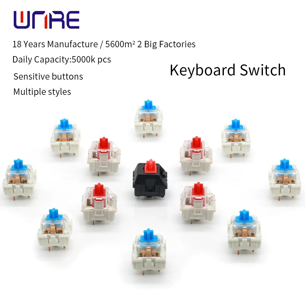 

Mechanical Keyboard Black Red Blue 3Pins Clicky Linear Tactile Silent Tactile switches 55gf SMD Gaming Compatible With MX Switch