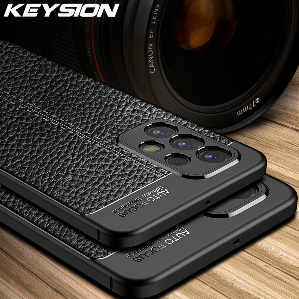 Противоударный чехол KEYSION для Samsung A23 A33 A13 5G кожаная текстура Мягкая силиконовая