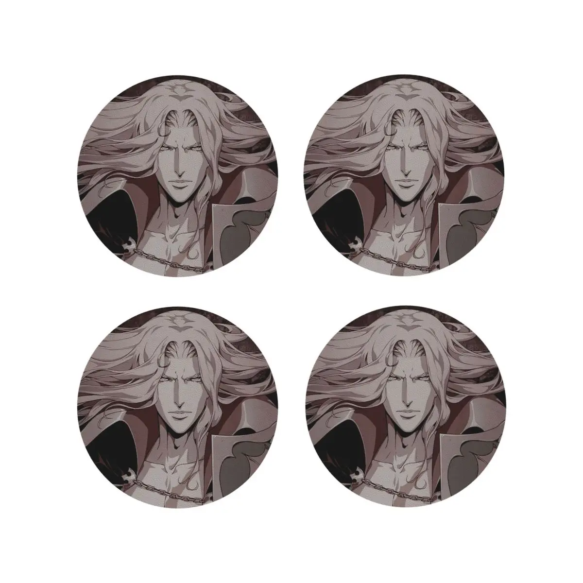 Фото Alucard Castlevania подставки кухонные салфетки водонепроницаемые изоляционные коврики для чашек кофейные коврики для декора домашней посуды подушечки набор из 4 шт. №1