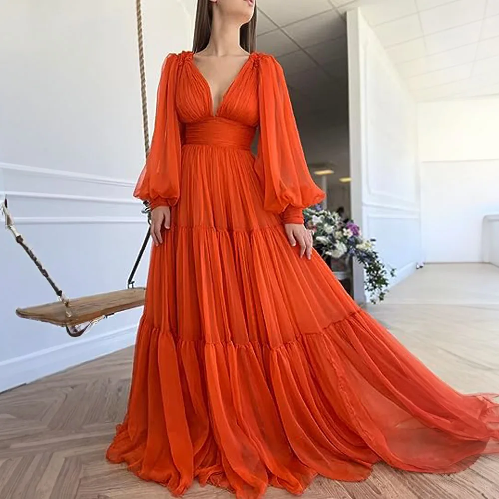 

Женское вечернее платье со складками It's yiiya, белое фатиновое платье с длинными рукавами, V-образным вырезом и завышенной талией на лето 2019