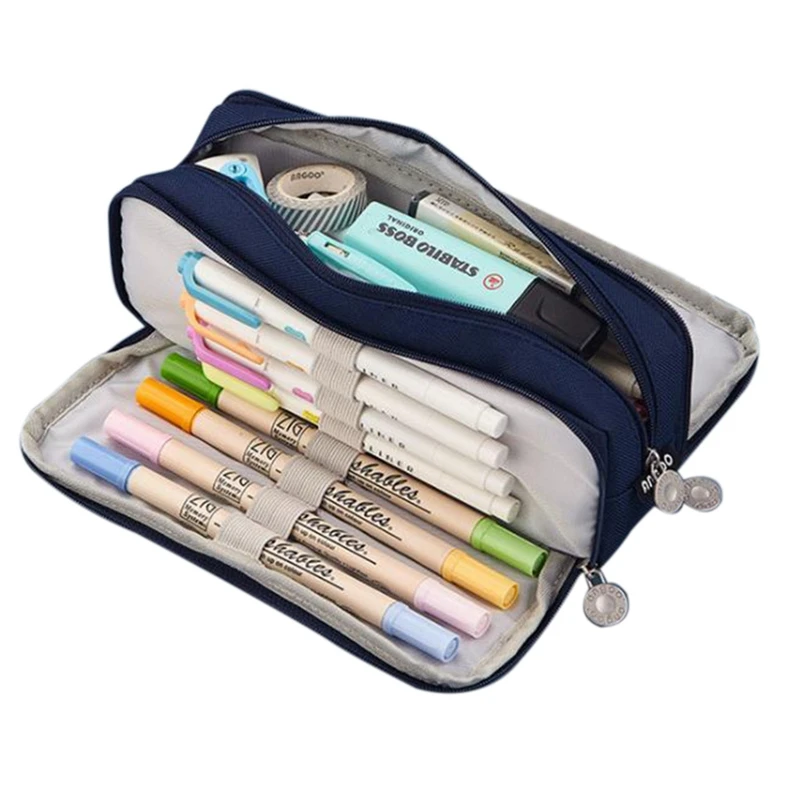 

Big Capacity Colored Oxford Storage Pouch Marker Pen Pencil Case Stationery Bag For Middle High School Office Pencil Bag