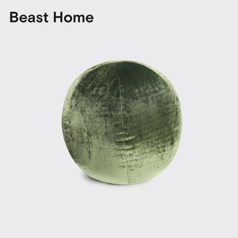 

Nordic Ball Shaped Solid Color Bubble Stuffed Plush Pillow for Sofa Seat Decorative Cushion Soft Office Waist Rest