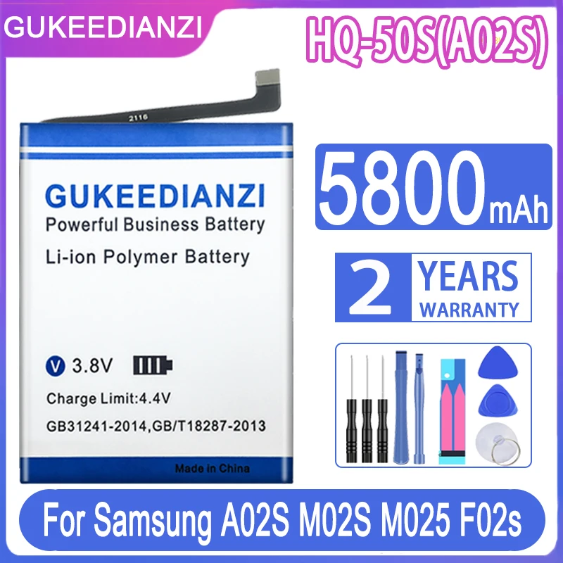 Аккумулятор GUKEEDIANZI 5800 мА · ч HQ-50S (A02S) HQ-50SD (A03S) для Samsung A02S M02S M025 F02s A03 A03S аккумулятор + трек №