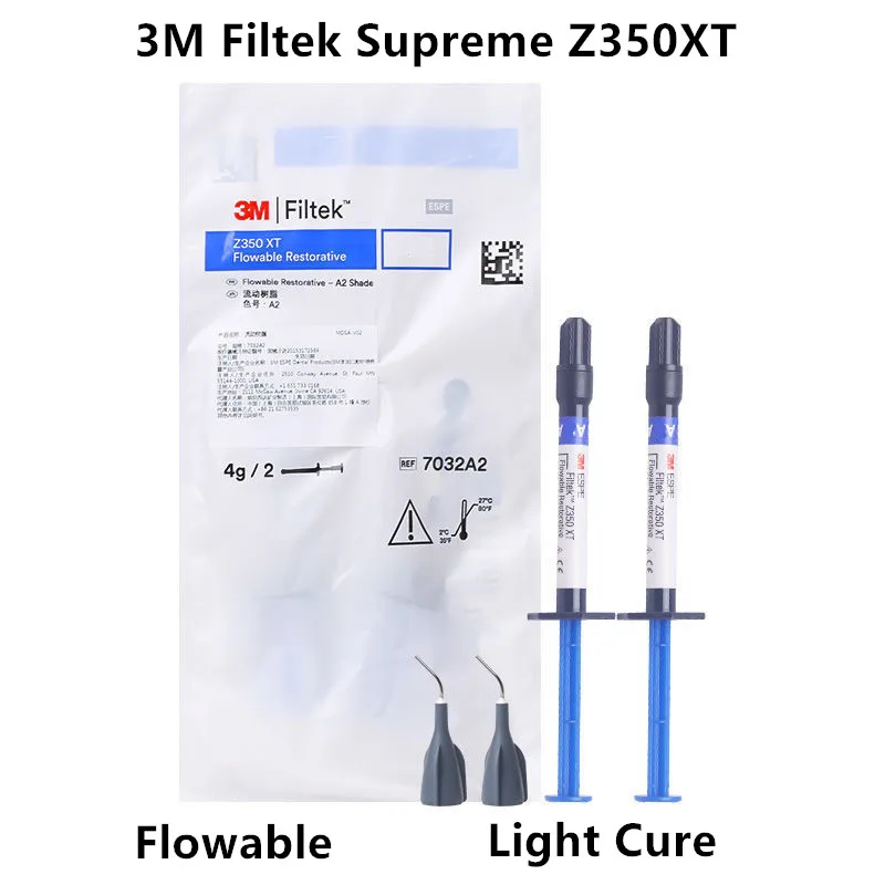 

1Pack Dental Flowable Composite Light Cure Flow Resin 2 Syringe Kit 3M ESPE Filtek Z350 A1 A2 A3 Shade Applicator Delivery Tip