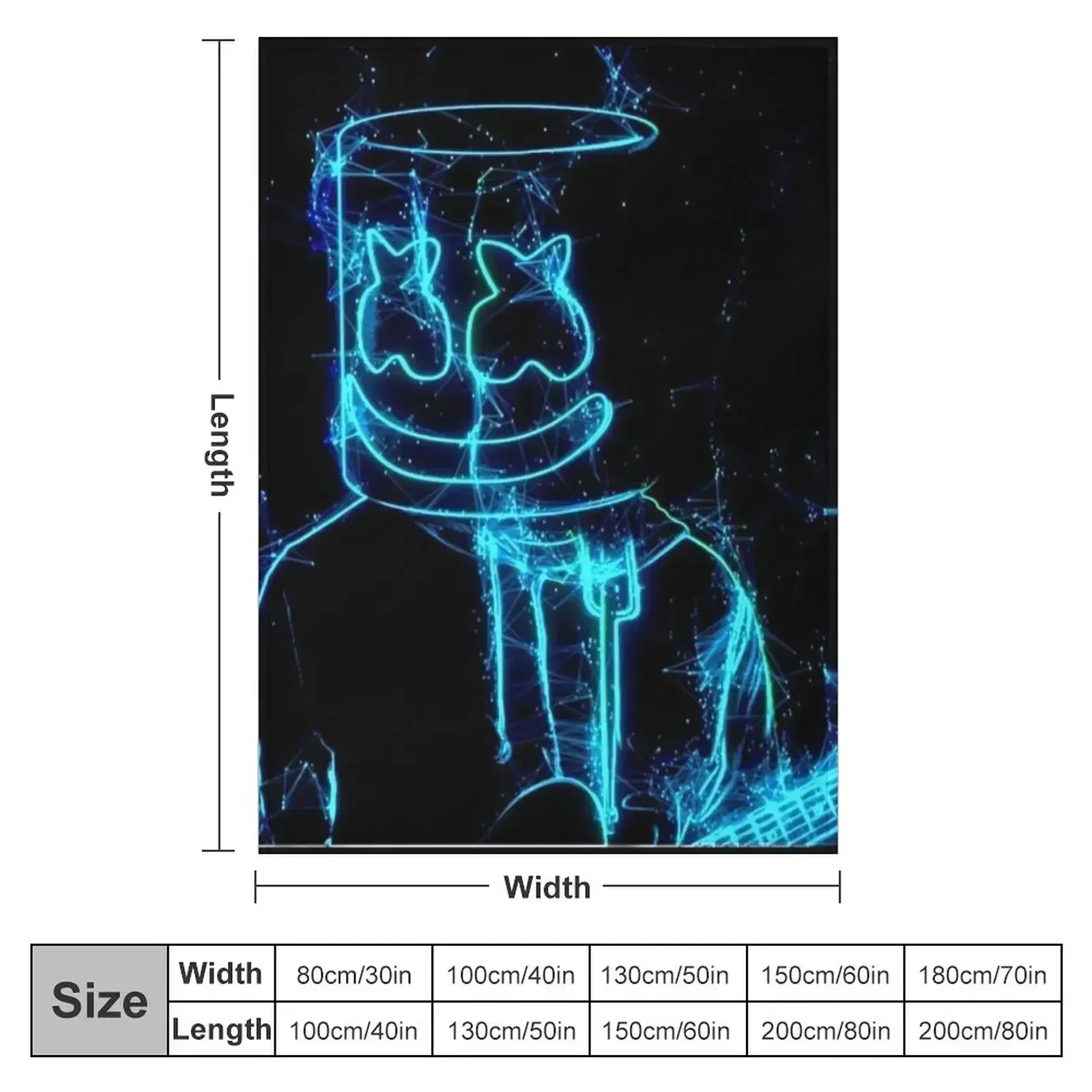 Фото Плед Marshmello Lighting Throw Blanket, теплый и мягкий, для дивана, многофункциональный, для зимних покрывал и одеял. №2