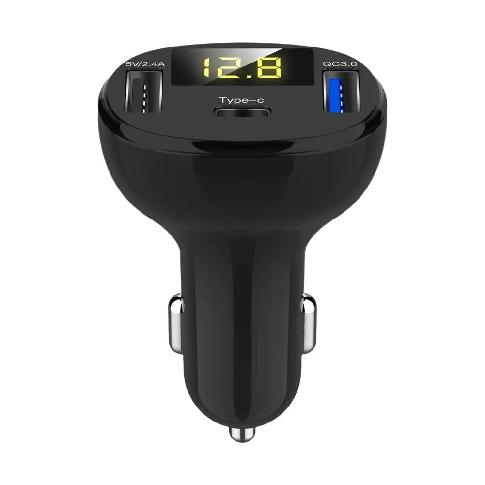 QC3.0 QC DC 12V Dual USB Type C Цифровой дисплей PD Тип Multi Volt Измеритель напряжения Зарядное