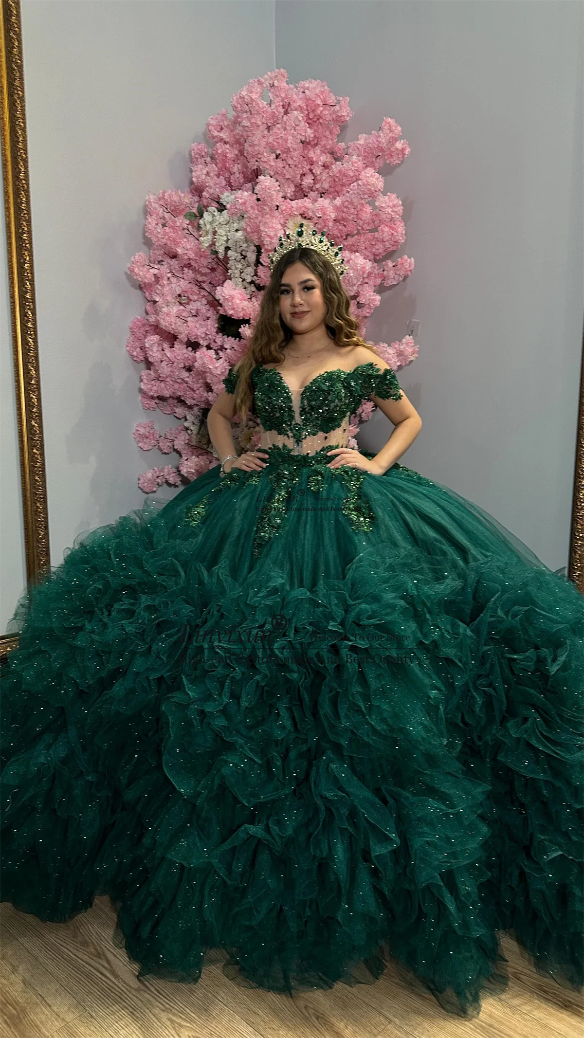 Женское бальное платье принцессы с кружевной аппликацией и блестками милое для