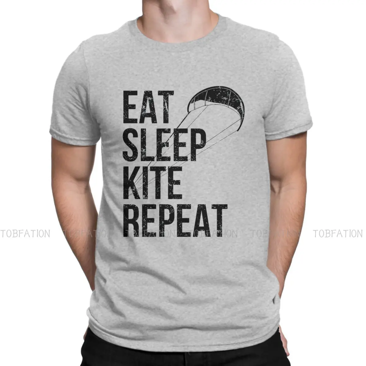 

Kitesurf Design Eat Sleep Fashion TShirts Kitesurfing Kiteboarding Flysurfing Kite Male Harajuku Pure Cotton Tops T Shirt