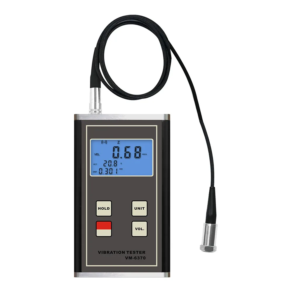 

VM-6370 Portable Vibration Meter Handheld Displacement, Velocity and Acceleration Simultaneously Display