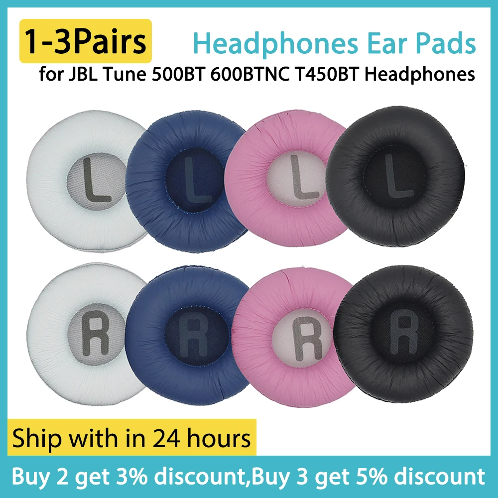 

1-3Pairs Soft Earpads for JBL Tune 500BT 600BTNC T450BT Headphones Durable Protein Leather Foam Ear Pad Cushion Replacements