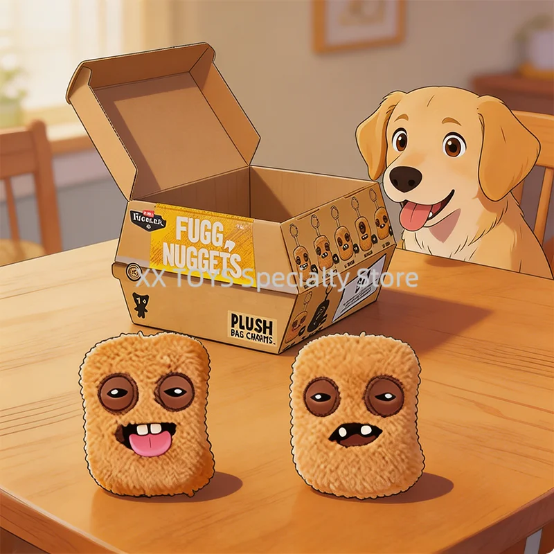 Фото Оригинальный брелок-игрушка Fuggler Fugg Nuggets Series в форме куриных наггетсов, 12 см, мягкая плюшевая игрушка-сюрприз для детей на день рождения №1