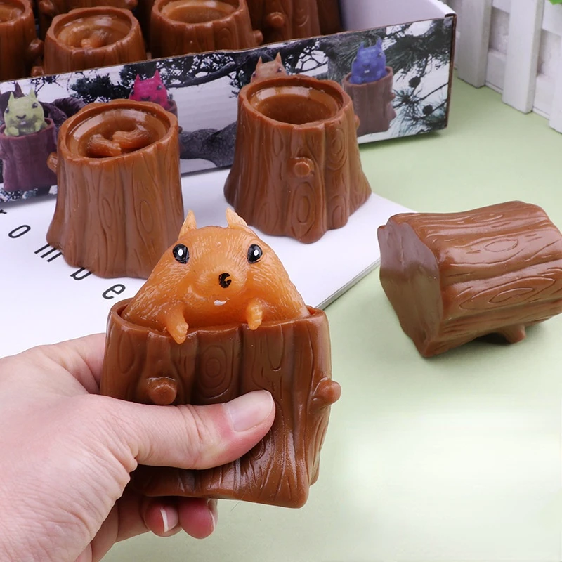 

Funny Squirrel Stress Relief Toy Decompress The Flying Squirrel Cup Ornaments Decompression Sensory Unzip for Children Gifts