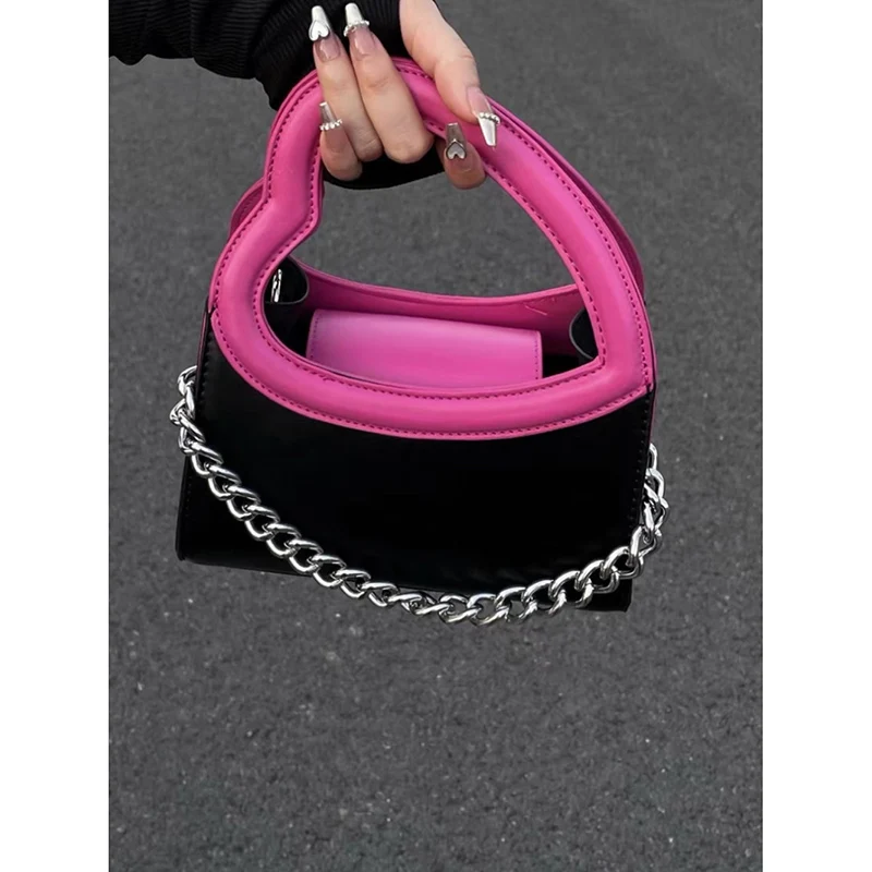 Нишевый дизайн цветная контрастная Женская Модная креативная сумка через плечо