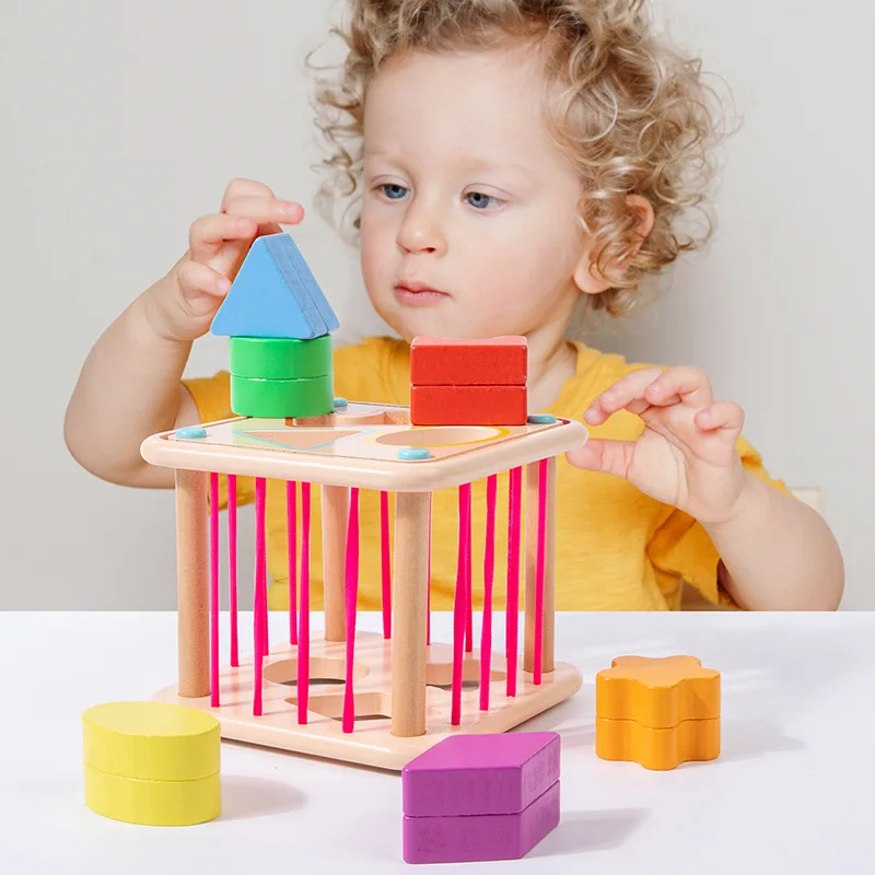 

Baby Colorful Shape Blocks Sorting Game Sensory Montessori Educational Toys Fine Motor Skill Tactile Learning Toys 0 12 Months