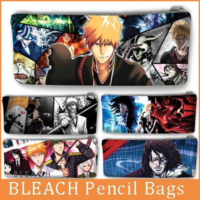 

21cm X 9cm BLEACH Pencil Cases Bags Anime Character Kurosaki Ichigo Large Capacity Fashion Office Accessories School Supplies