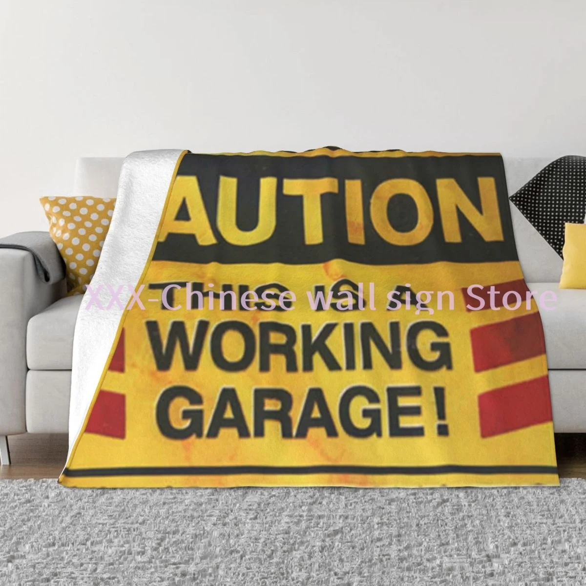 

Open Welcome Notice Blanket Vintage Wall Throw Blanket Painting Art Bedding 3D Printed Soft Micro-Fleece Blanket