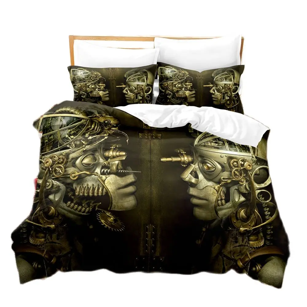 

3D Printed Steampunk Bedding Set Down Quilt Cover with Pillowcase Double SIngle King 3D Printed Anime My Dress-U