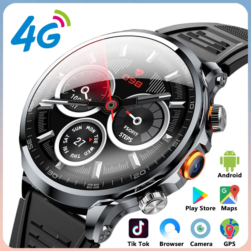 Сеть 4G Google Play Смарт-часы 1 95-дюймовая 3D SIM-карта Загрузка Приложение Камера GPS WIFI NFC