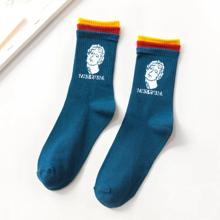 Sports Couple Socks Fashion Woman Socks Korea Harajuku Style Kawaii Funny Cartoon Spring Autumn Female Street Socks Lovely Girl