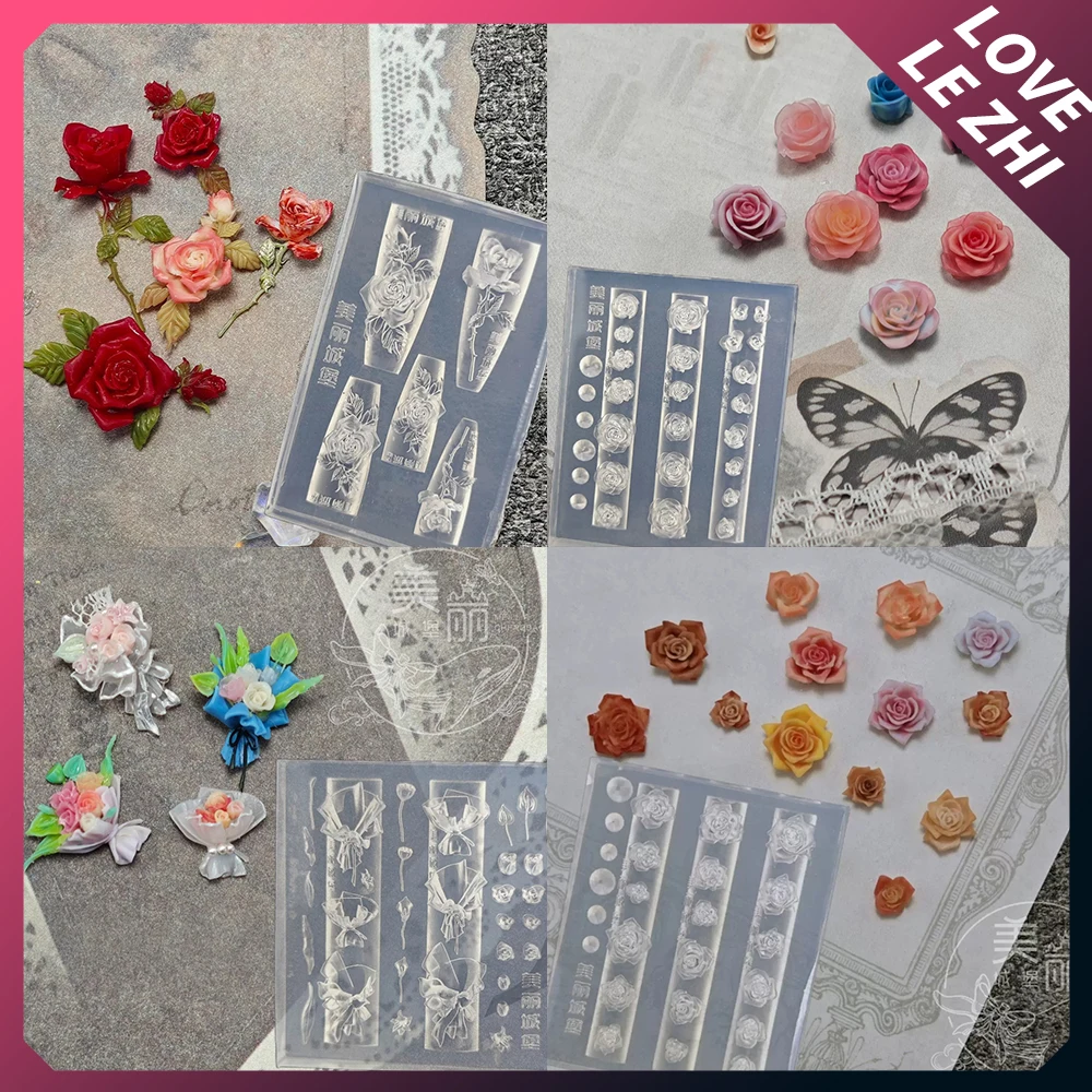 3D цветочная серия формы для дизайна ногтей силиконовые ледяного цветка тюльпан