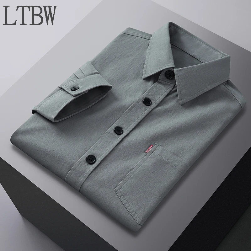 Fast Shipping New Men's Solid Color 3/4 Sleeve Hunting Style Shirt