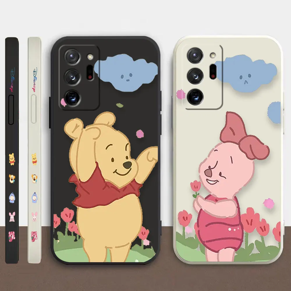 

Case For Samsung Galaxy A50 A30 A20S Note 20 10 9 M12 M40S Pro Plus Lite 4G 5G Liquid silicone Case Piglet Winnie the Pooh Bear
