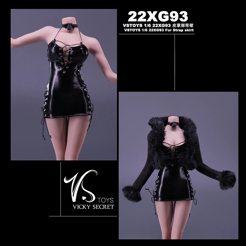 

VSTOYS 22XG93 масштаб 1/6 женский солдат модный сексуальный меховой ремень кожаное Кружевное облегающее платье для 12-дюймовой экшн-фигурки модели ...