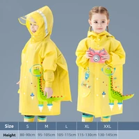 cute kids raincoat wateproof children dinosaur unicorn rain poncho rain coat jacket with backpack position student rainwear