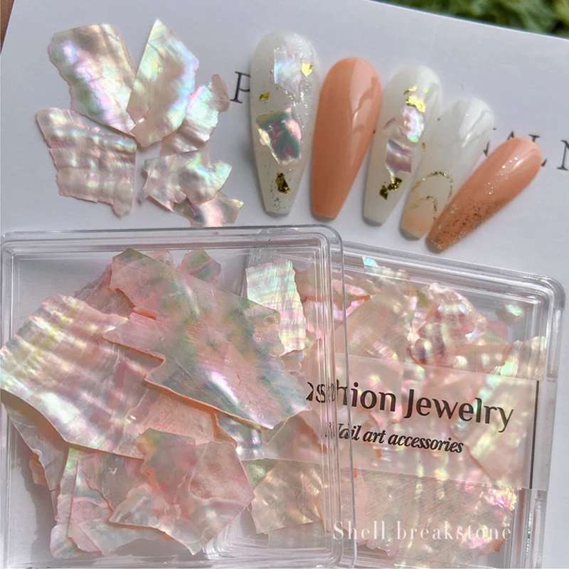 

Irregular Aurora Colored Shell Slices Nail Art Decorations Ultra-thin Large Natural Abalone Slices Nail Accessories Wholesale