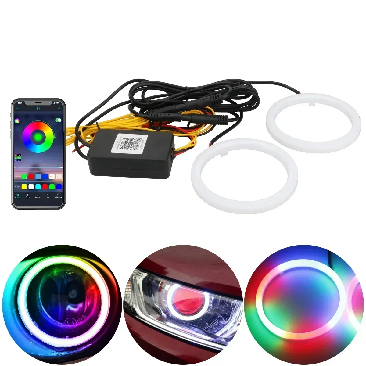 

2 шт., RGB-подсветка для дневных ходовых огней, 60-100 мм