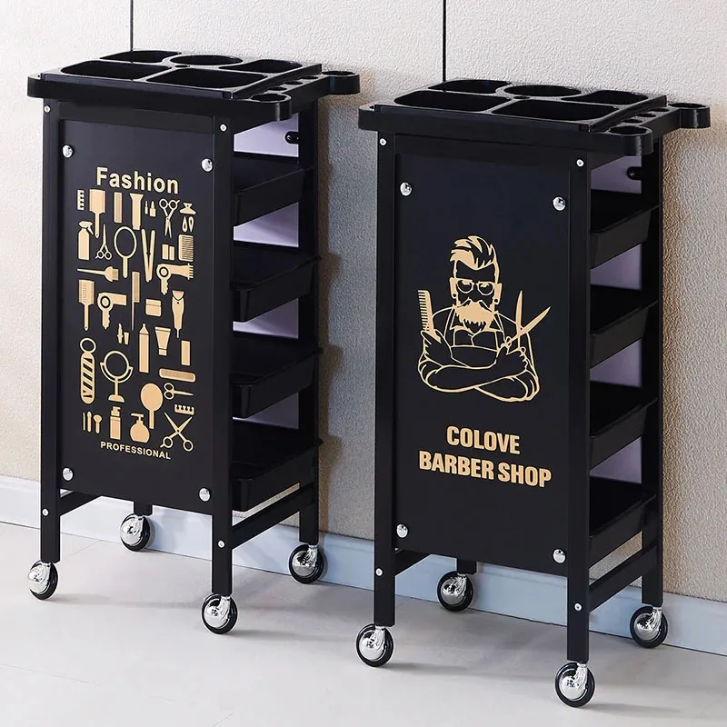 Винтажная железная тележка для парикмахерской вспомогательная многослойная