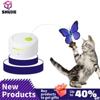 automatic cat toy 360 degree rotating motion activated butterfly funny toys pet cats interactive flutter bug puppy flashing toy