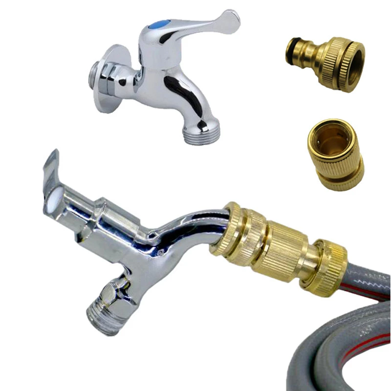

Pure Brass Faucets Standard Connector Washing Machine Gun Quick Connect Fitting Pipe Connections 1/2 "3/4" 16mm Hose