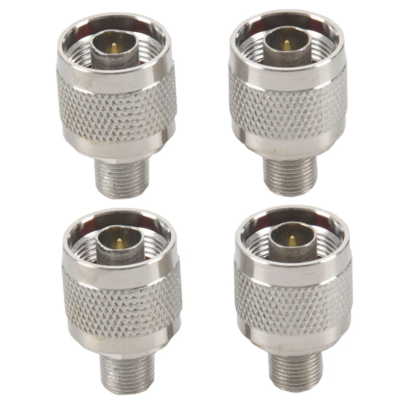 

4Pcs N Type Male Plug To F Female RF Coaxial Adapter Connector For Wireless Antenna,Silver