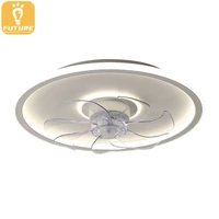 modern led fan ceiling light 50w for living room bedroom 3 color light with remote control invisible fan lighting