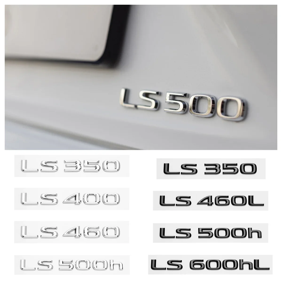3D Хром глянцевые черные буквы из АБС-пластика LS350 LS400 LS460 LS460L LS500 LS500h гибридная