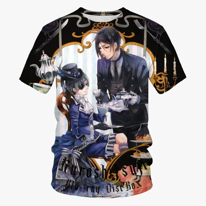 

Футболка мужская с 3D-принтом, Повседневная рубашка с японским мультяшным рисунком Батлера, удобный топ для детей, летняя одежда