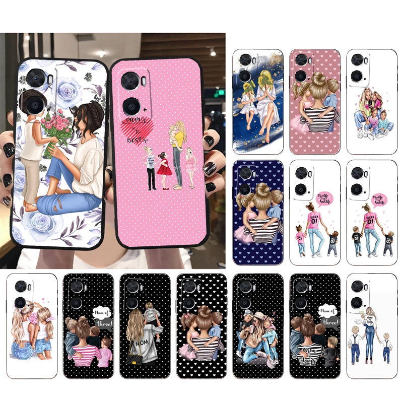 

Mama Mom Daughter Son Phone Case for OPPO A77 A57 A57S A78 A96 A91 A54 A74 A94 A73 A52 A53A53S A15 A16 A17 Funda